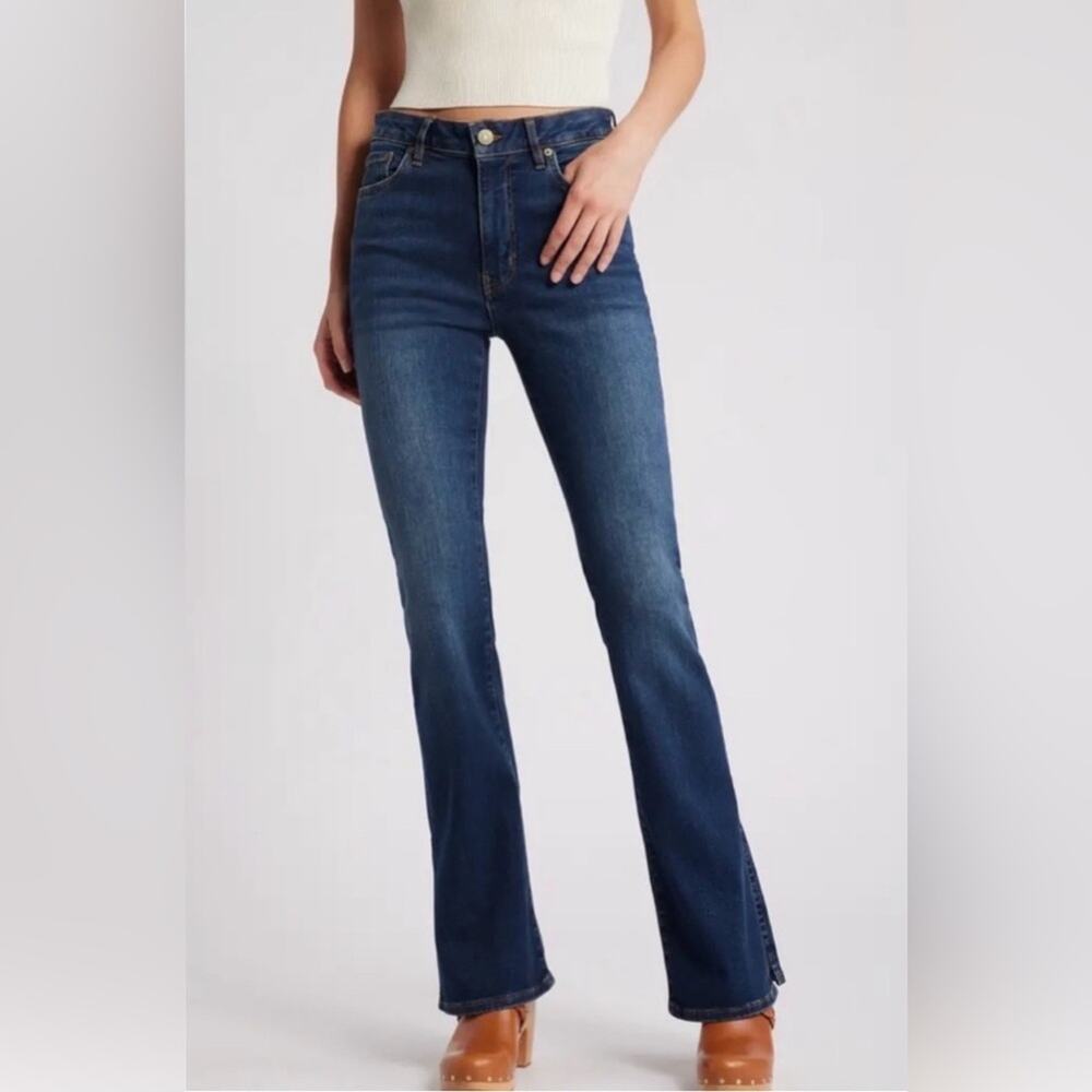 Frame Women’s Le Mini Boot Moonflower Dark Wash High Waist Split Hem Jeans Sz 29